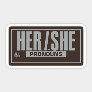 Her/She Pronouns, Yum! Sticker